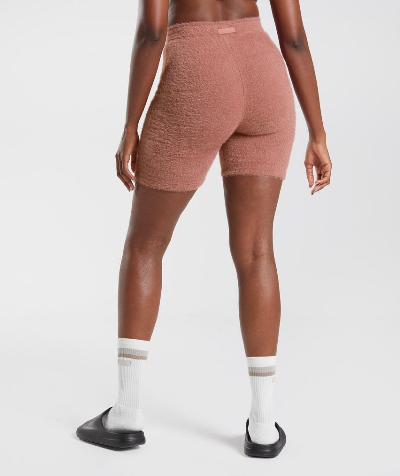 Women's Gymshark Whitney Eyelash Knit Shorts Pink | NZ 3CXVKS